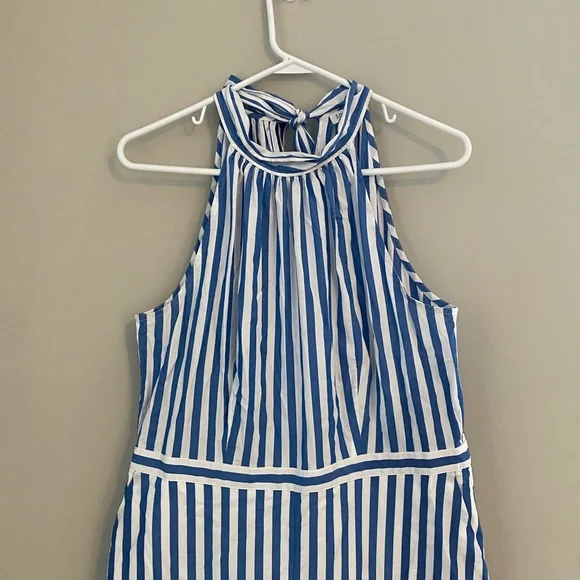J. Crew Blue and White Striped Jumpsuit - Picture 5 of 13
